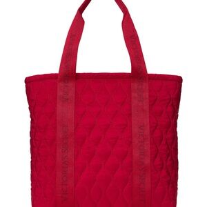 Victoria's Secret Bold Red Quilted Tote